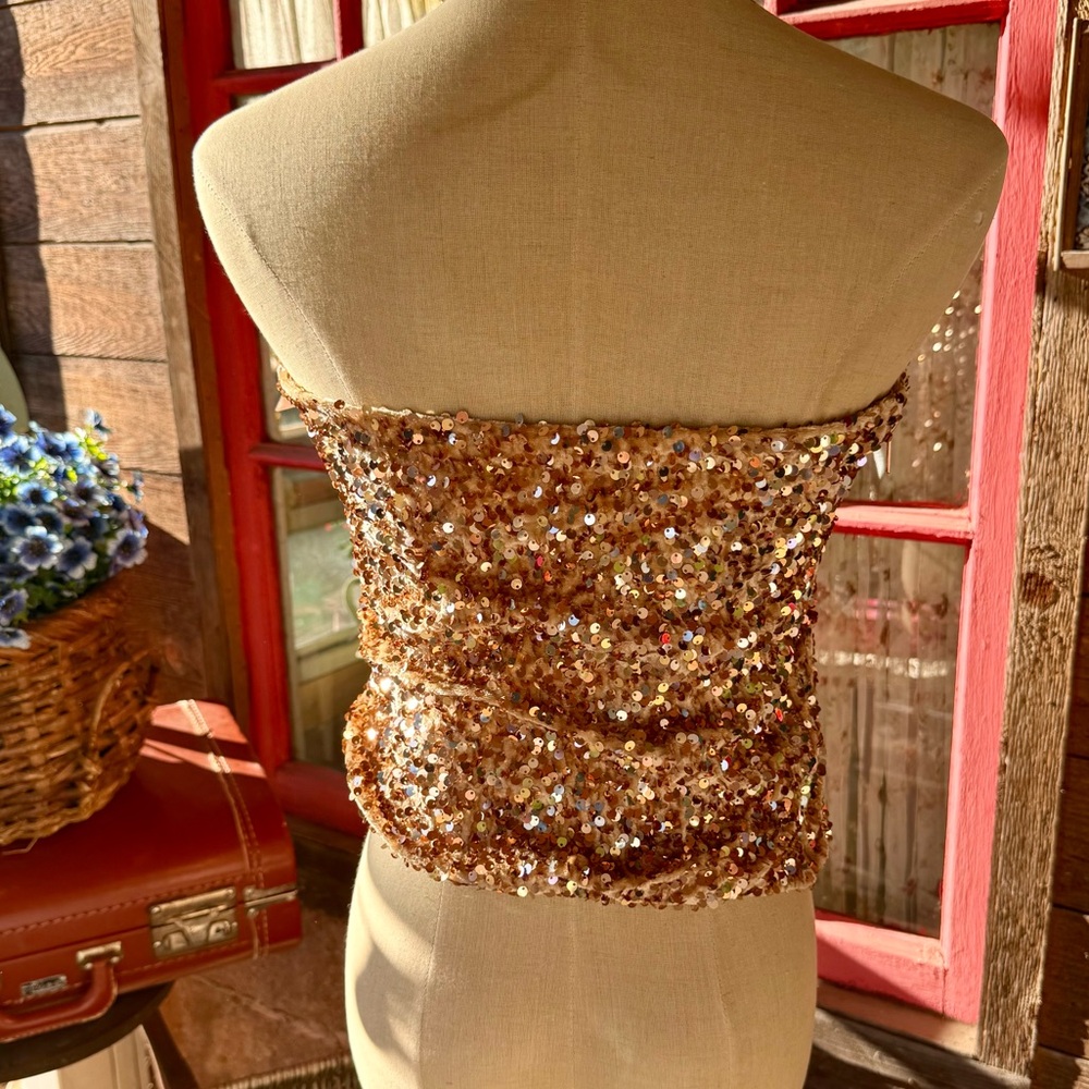 Anthropologie Sequin Tube Top - Picture 7 of 13